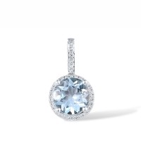 14KW Pendant Blue Topaz (Sky Blue),Diamond (P316818BKT14KW)