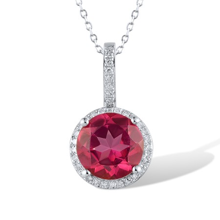 14KW Pendant Diamond,Pink Topaz (P316818PNT14KW)