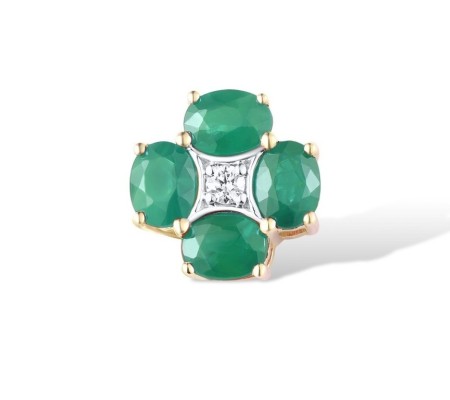 14KYW Pendant Diamond,Emerald (P316881EMR14KYW)