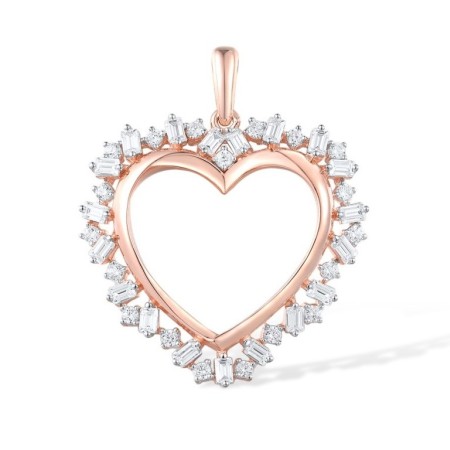 Sterling Silver w/ IONIC ROSE PLATING Pendant White Cubic Zirconia (P316922WCZSQ925)