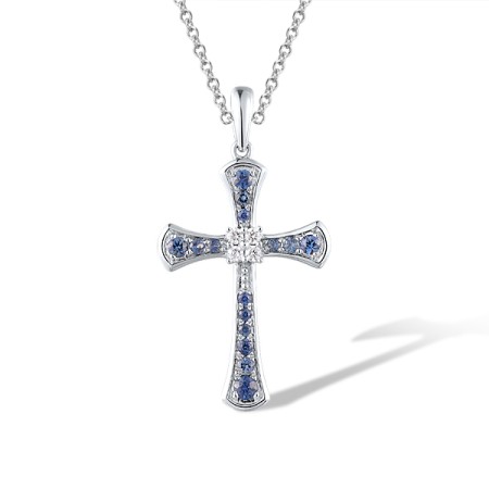 14KW Pendant Blue Sapphire,Diamond (P316925SAP14KW)