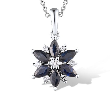 14KW Pendant Blue Sapphire,Diamond (P316941SAP14KW)