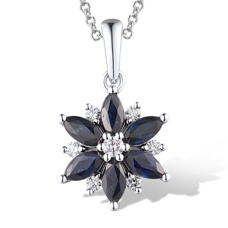 14KW Pendant Blue Sapphire,Diamond (P316941SAP14KW)