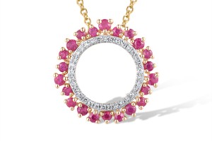 14KRW Pendant Diamond,Ruby without chain (P316955RUY14KRW)
