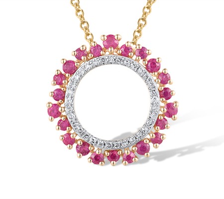 14KRW Pendant Diamond,Ruby without chain (P316955RUY14KRW)