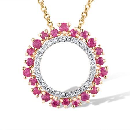 14KRW Pendant Diamond,Ruby without chain (P316955RUY14KRW)
