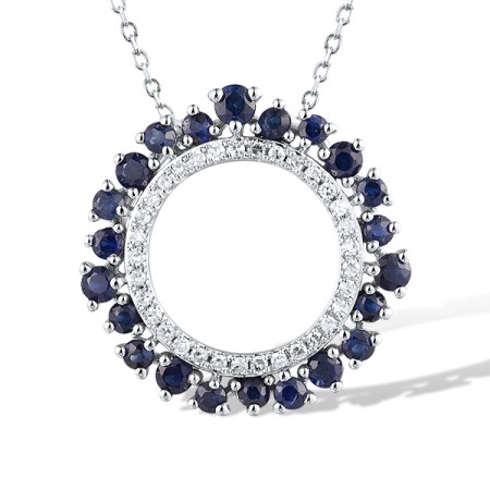 14KW Pendant Blue Sapphire,Diamond without chain (P316955SAP14KW)