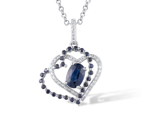 14KW Pendant Blue Sapphire,Diamond (P316959SAP14KW)