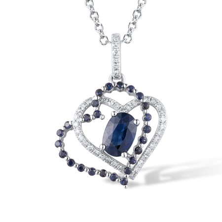 14KW Pendant Blue Sapphire,Diamond (P316959SAP14KW)