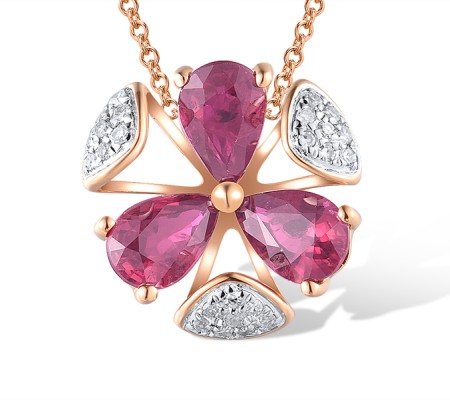 14KRW Pendant African Ruby,Diamond without chain (P316960RUB14KRW)
