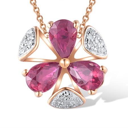 14KRW Pendant African Ruby,Diamond without chain (P316960RUB14KRW)