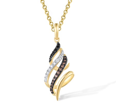 14KYWB Pendant Diamond,Black Diamond,Brown Diamond (P316977BBWD14KYWB)