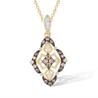 14KYWB Pendant Brown Diamond,Diamond (P317025BRW14KYWB)