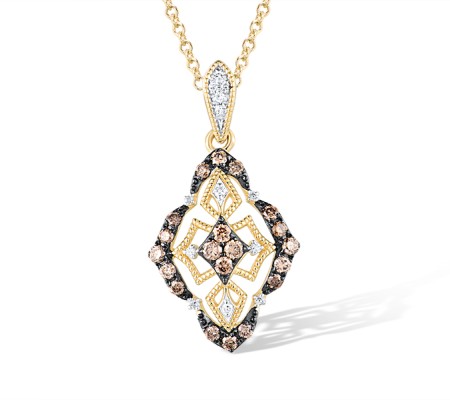 14KYWB Pendant Brown Diamond,Diamond (P317025BRW14KYWB)
