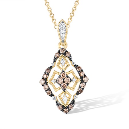 14KYWB Pendant Brown Diamond,Diamond (P317025BRW14KYWB)