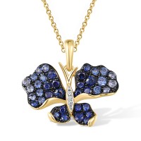 14KYWB Pendant Blue Sapphire,Diamond (P317028SAP14KYWB)