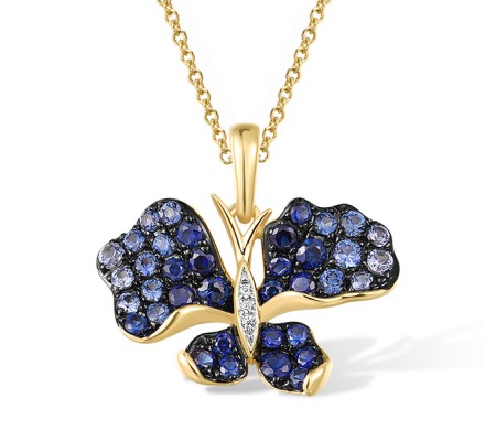 14KYWB Pendant Blue Sapphire,Diamond (P317028SAP14KYWB)