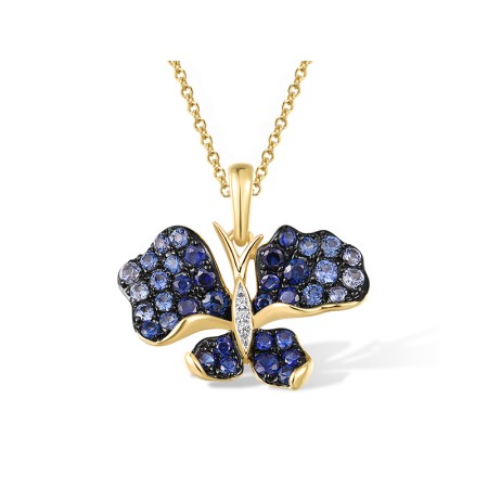 14KYWB Pendant Blue Sapphire,Diamond (P317028SAP14KYWB)