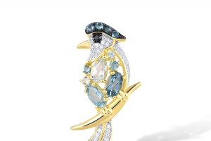 14KYWB Pendant Black Diamond,Blue Topaz (Sky Blue),Blue Topaz (Swiss Blue),Diamond,London Blue Topaz (P317186MUL14KYWB)