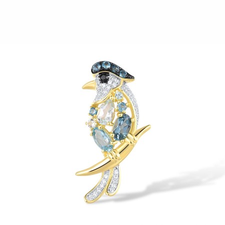 14KYWB Pendant Black Diamond,Blue Topaz (Sky Blue),Blue Topaz (Swiss Blue),Diamond,London Blue Topaz (P317186MUL14KYWB)