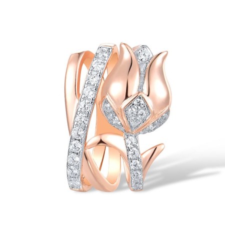 Sterling Silver w/ IONIC ROSE PLATING Pendant White Cubic Zirconia (P317268WCZSQ925)