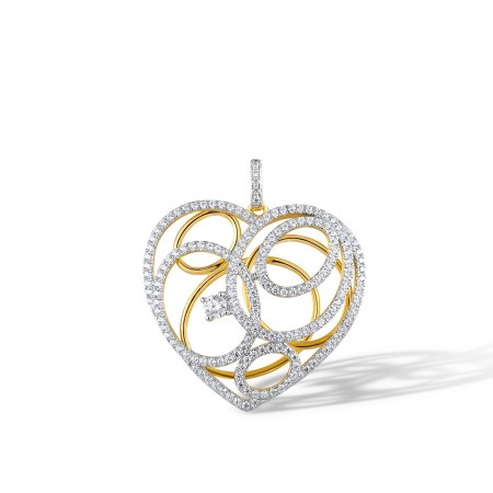 Sterling Silver w/ IONIC YELLOW PLATING Pendant White Cubic Zirconia (P317333WCZSP925)
