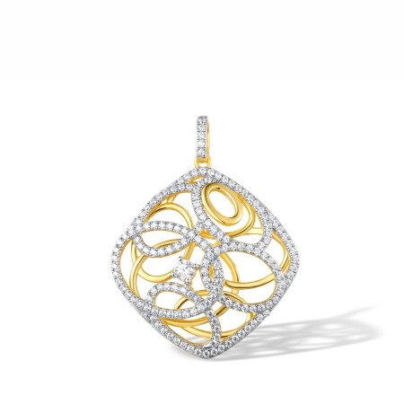 Sterling Silver w/ IONIC YELLOW PLATING Pendant White Cubic Zirconia (P317334WCZSP925)