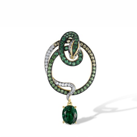 Sterling Silver w/ Yellow Black White Plating Pendant Blue Nano Cubic Zirconia,Green Nano Cubic Zirconia (Per,Green Spinel,White Cubic Zirconia (P317349MULSZ925)