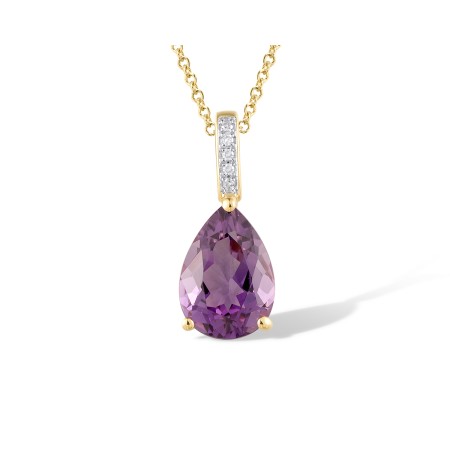 14KYW Pendant Amethyst,Diamond (P317362AME14KYW)