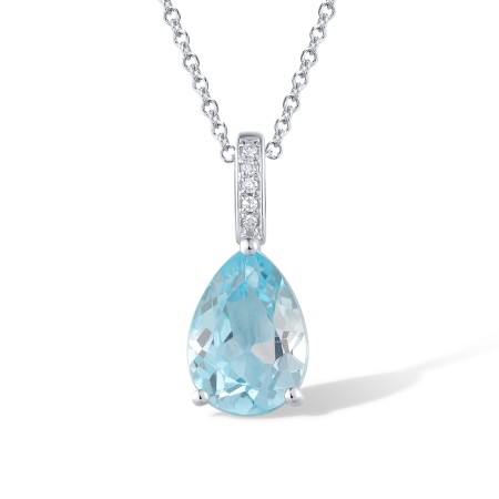 14KW Pendant Blue Topaz (Sky Blue),Diamond (P317362BKT14KW)