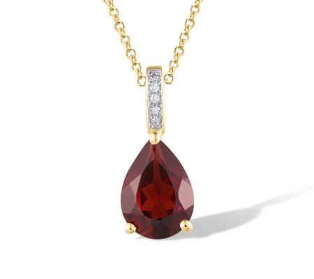14KYW Pendant Diamond,Garnet (P317362GAN14KYW)