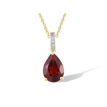 14KYW Pendant Diamond,Garnet (P317362GAN14KYW)
