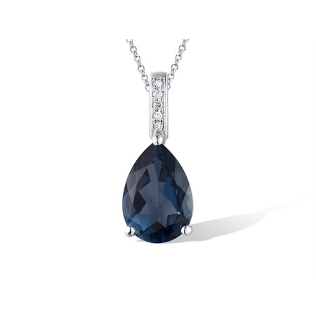 14KW Pendant Diamond,London Blue Topaz (P317362LDB14KW)
