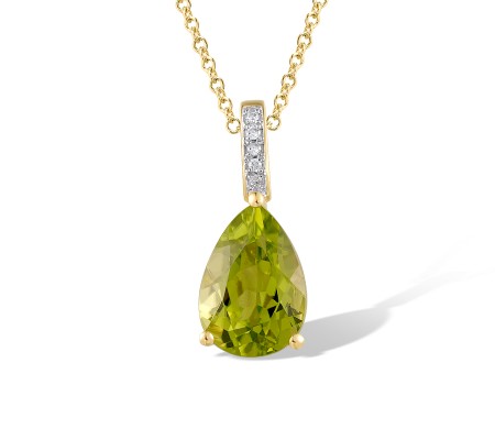 14KYW Pendant Diamond,Peridot (P317362PER14KYW)