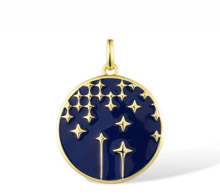 Sterling Silver w/ Yellow Plating Pendant Enamel (P317431ENASY925)