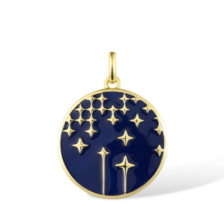 Sterling Silver w/ Yellow Plating Pendant Enamel (P317431ENASY925)