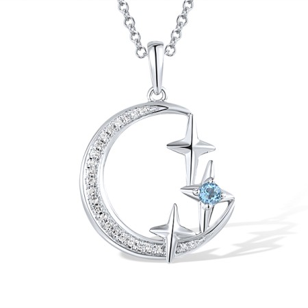 14KW Pendant Blue Topaz (Swiss Blue),Diamond without chain (P317464BLT14KW)