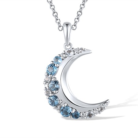 14KW Pendant Blue Topaz (Sky Blue),Blue Topaz (Swiss Blue),Diamond,London Blue Topaz without chain (P317467BKLT14KW)