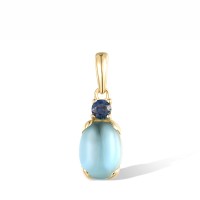14KY Pendant Blue Sapphire,Blue Topaz (Swiss Blue) (P317519BTS14KY)