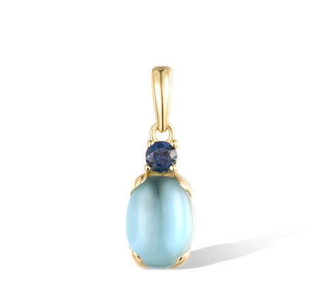 14KY Pendant Blue Sapphire,Blue Topaz (Swiss Blue) (P317519BTS14KY)