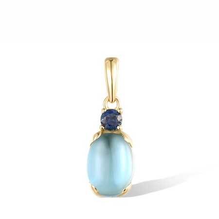 14KY Pendant Blue Sapphire,Blue Topaz (Swiss Blue) (P317519BTS14KY)