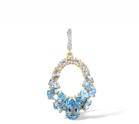 14KYW Pendant Blue Topaz (Sky Blue),Blue Topaz (Swiss Blue),Diamond,White Topaz (P317534BTKT14KYW)