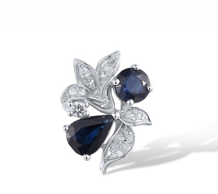 14KW Pendant Blue Sapphire,Diamond,White Sapphire (P317555SWS14KW)