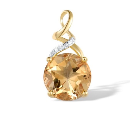 14KYW Pendant Citrine,Diamond (P317582CIT14KYW)