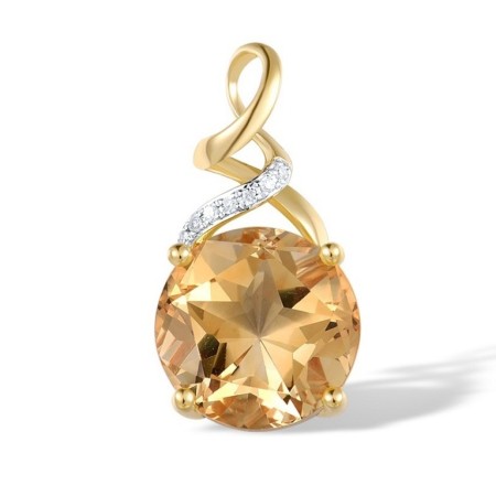 14KYW Pendant Citrine,Diamond (P317582CIT14KYW)