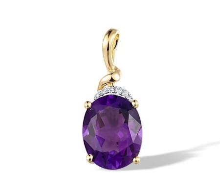 14KYW Pendant Amethyst,Diamond (P317583AME14KYW)
