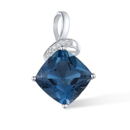 14KW Pendant Diamond,London Blue Topaz (P317584LDB14KW)