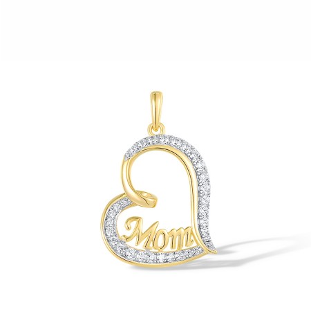 Sterling Silver w/ IONIC YELLOW PLATING Pendant White Cubic Zirconia (P318059WCZSP925)