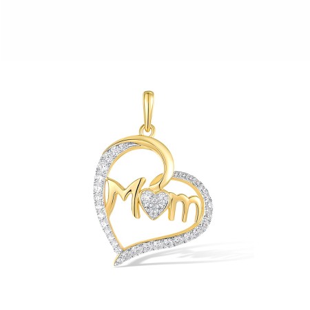 Sterling Silver w/ IONIC YELLOW PLATING Pendant White Cubic Zirconia (P318061WCZSP925)