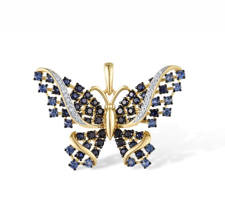 14KYWB Pendant Blue Sapphire,Diamond (P318119SAP14KYWB)